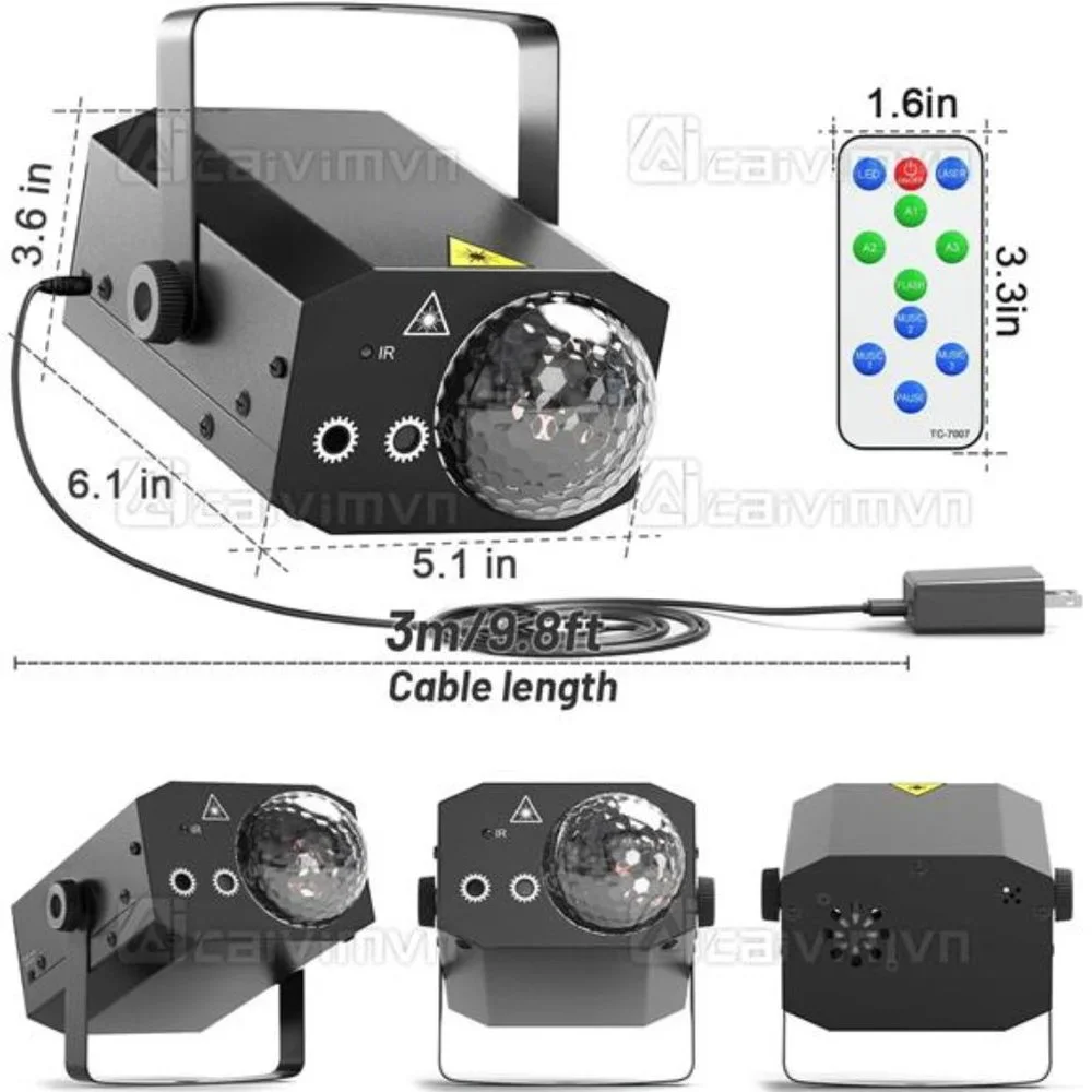 Party Lights DiscoBall Light,Dj Disco Lights LED Stage Light Strobe Lights Sound